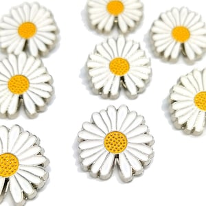 10pcs argento colore carino daisy bottoni per abbigliamento fai da te accessori da cucito button up camicia fabbrica Dropship Boutons à Coudre