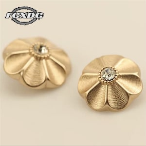 10 pz/lotto Moda Abbigliamento Bottoni 20mm Signore Giacca Cappotto Maglione Bottoni Decorativi Super Bella Oro Metallo Bottoni Per Cucire