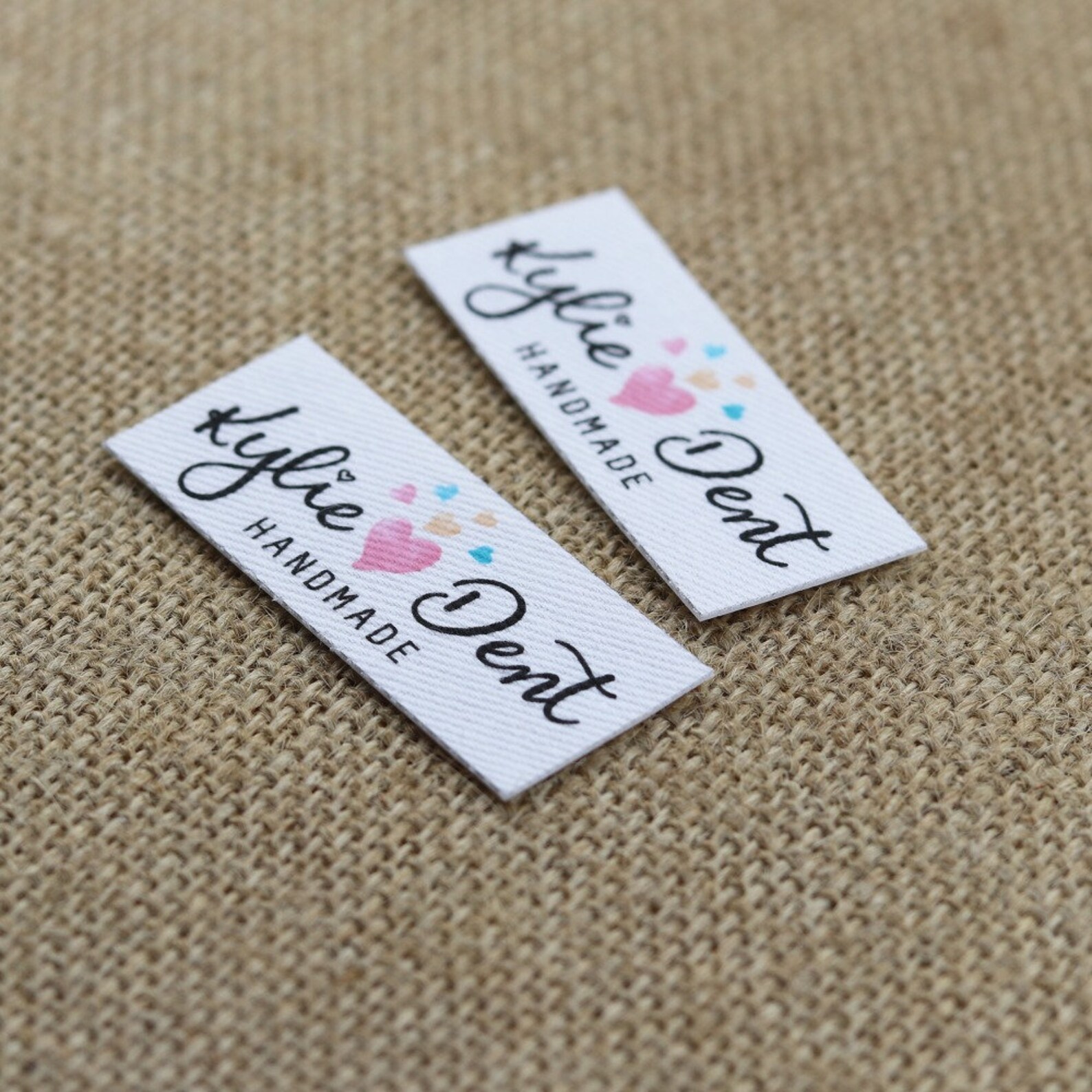 100 Pieces Custom Logo Labels, Name Iron on Label, Custom Clothing Tags