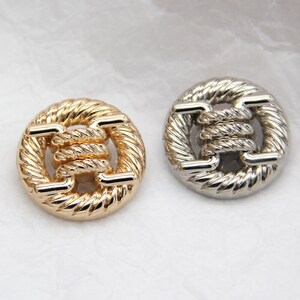 6pcs Fashion Knotted Rope Golden Metal Sweater Buttons For Clothes Decorative Women Coat Buttons Sewing Accessories