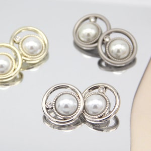 Round Hollow Gold Metal Pearl Buttons For Clothes Women Coat Blouse Decorations Needlework Sewing Accessories