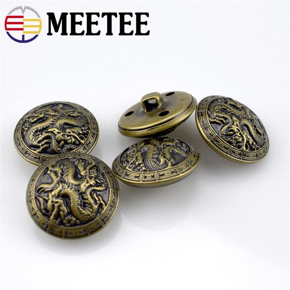 20pcs Retro Metal Shank Buttons Suit Coat Buttons Decorative Fastener for Suits Blazers Gold 15mm