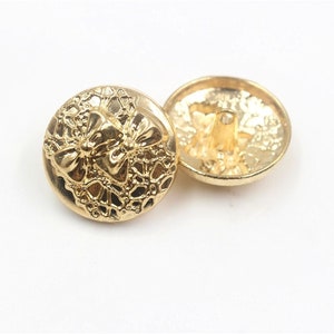 18mm 25mm 10pcs/lot Bow metal buttons gold sweater coat decoration shirt buttons accessories DIY JS-0211