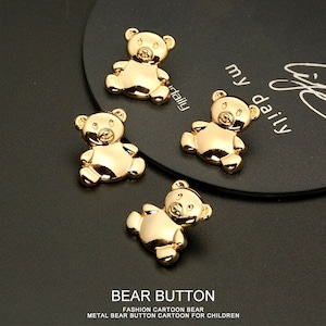 6pcs Orso Bottoni in metallo Maglioni carini Cardigan Bottoni POP Gold Vestiti Bottoni Decor Bottoni per bambini Bottoni animali