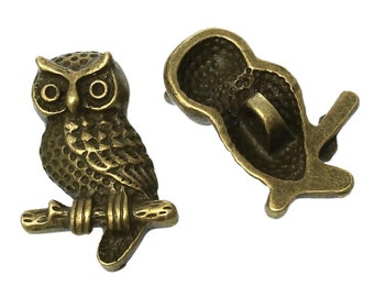 10 PCs Zinc metal alloy Shank Button Metal Buttons Owl Antique Bronze Single Hole 22mm( 7/8")x 15mm( 5/8"),