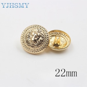 10pcs/Lot Dia 15/18/22/25mm,Gold&silver Color,Metal lion style Buttons, garment accessories DIY materials image 7