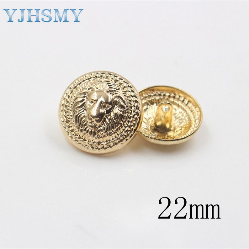 10pcs/Lot Dia 15/18/22/25mm,Gold&silver Color,Metal lion style Buttons, garment accessories DIY materials image 7