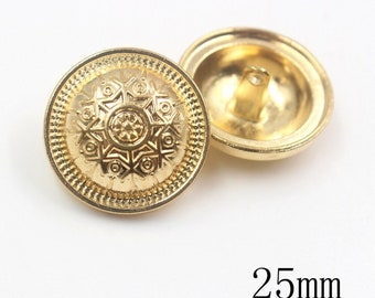 25mm 10pcs/lot Snow metal buttons gold sweater coat decoration shirt buttons accessories DIY JS-0213