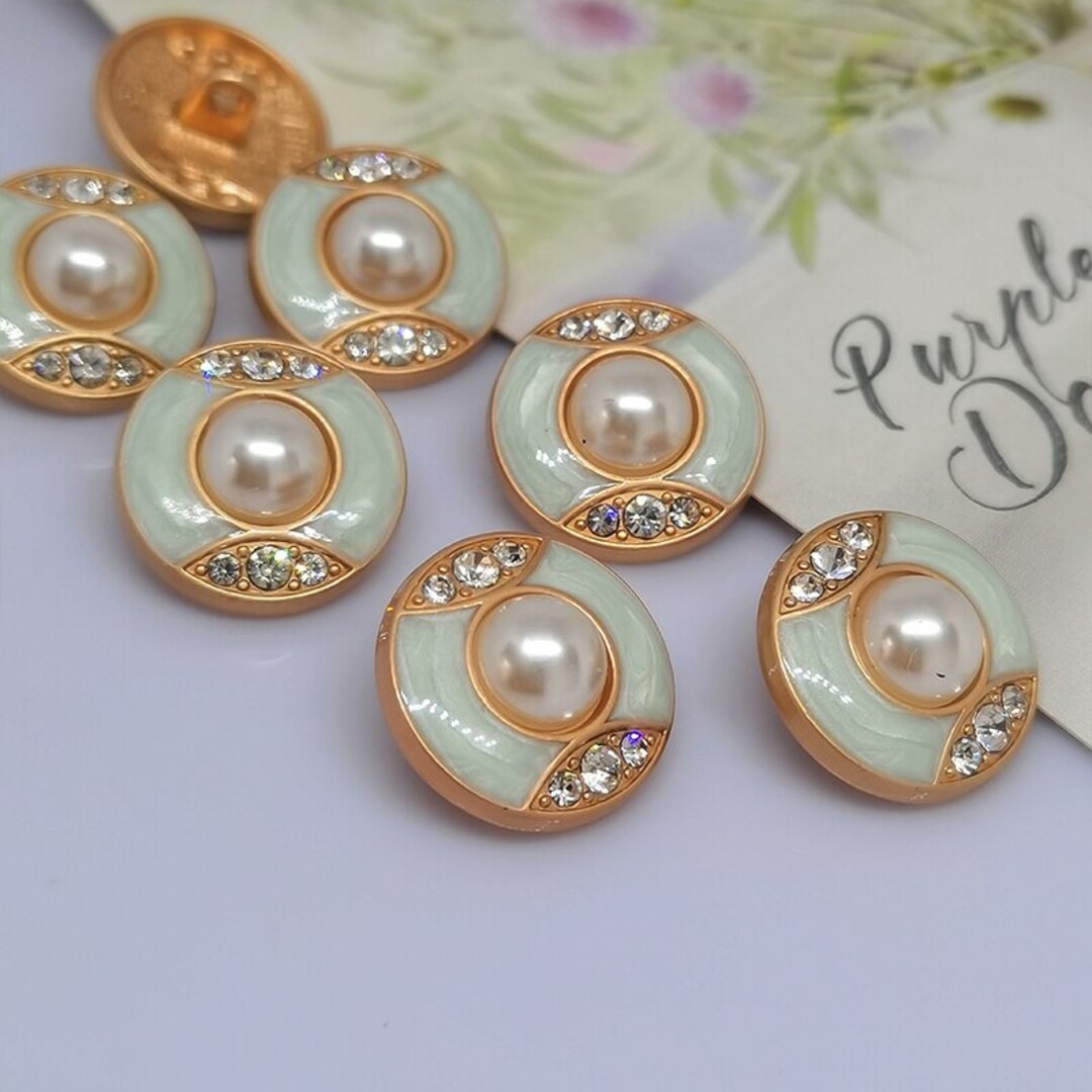 Craft Suppliers Luxury Rhinestone Buttons Of Clothing Fashion Decor Pearl  Metal Button Sewing Accessories Apparel Needlework DIY