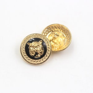 10pcs/lot tiger metal buttons for clothes gold color sweater coat decoration shirt buttons accessories DIY JS-0174
