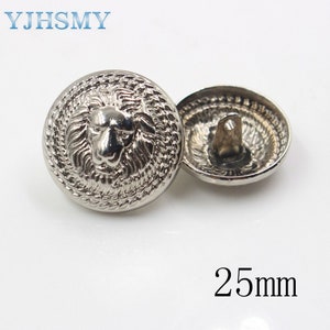 10pcs/Lot Dia 15/18/22/25mm,Gold&silver Color,Metal lion style Buttons, garment accessories DIY materials image 9