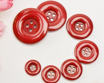 20pcs red/white/black Resin Top coat buckle windbreaker round edge button white suit button