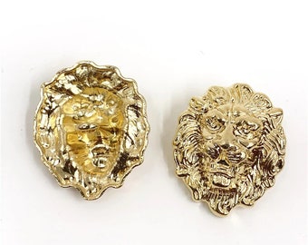 10pcs/lot Lion head metal button gold sweater coat decoration shirt buttons accessories DIY JS-0075