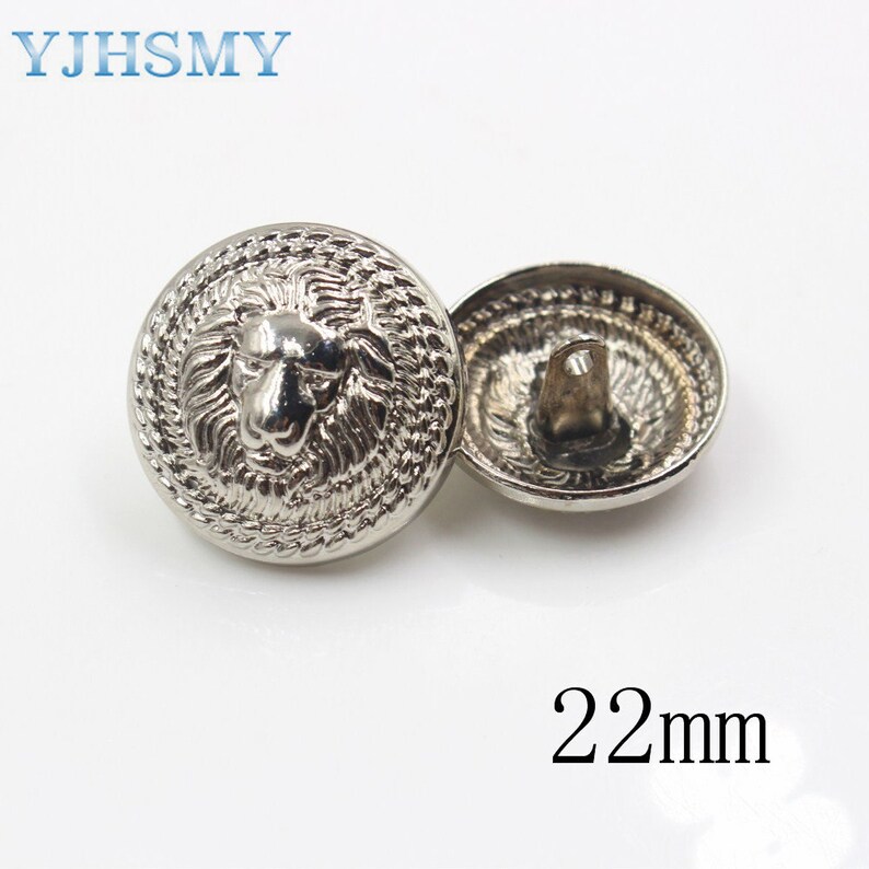 10pcs/Lot Dia 15/18/22/25mm,Gold&silver Color,Metal lion style Buttons, garment accessories DIY materials image 8