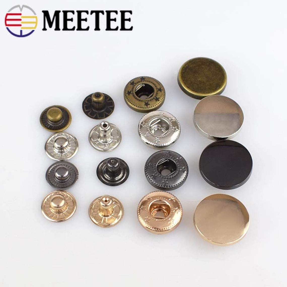 30set Meetee 12/15/17mm Metal Snap Buttons Stud Fastener Press Etsy