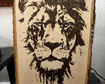 Pyrography/Woodburning Art Custom Lion