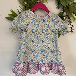 Handmade Summer Girls Dress / Liberty of London- Deco Dance Collection - Silver Bells - Baby/ toddler/ girls Dress/ Tunic Floral Dress