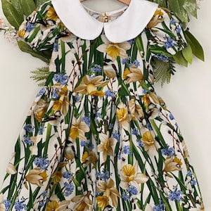 Peter Pan Collar Dress for Baby, toddler, girls, Spring/Summer celebrations - Puff Sleeves Dress