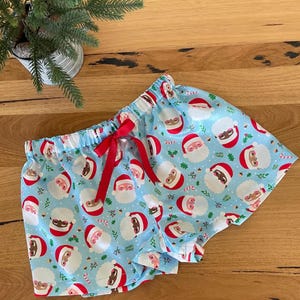 Weihnachten Familie Passende PJ shorts / Satin Weihnachten PJ Matching Shorts / Kulturelle Weihnachtsmann