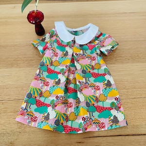 Girls Dress-Liberty of London  with Peter Pan Collar - Perfect for Your Little One! Carnaby Collection -Sunny Afternoon