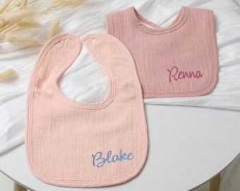 Personalized Baby Girl Bib,Embroidered Baby Bib,Monogrammed Baby Girl Bib, Baby Shower Gift,Muslin Bib