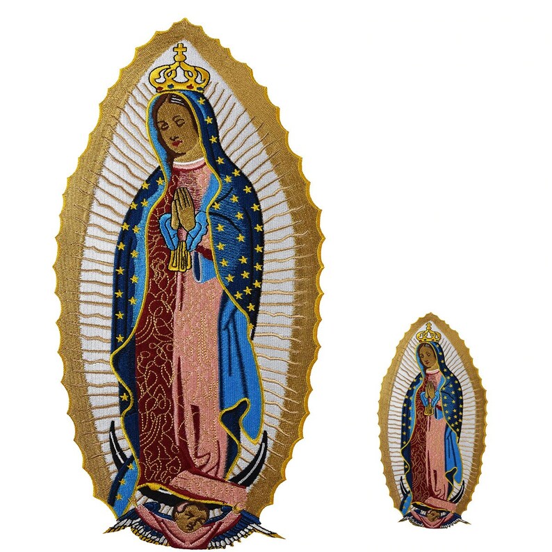 Virgin mary embroidery patch custom applique 2pcs set iron on  etsy