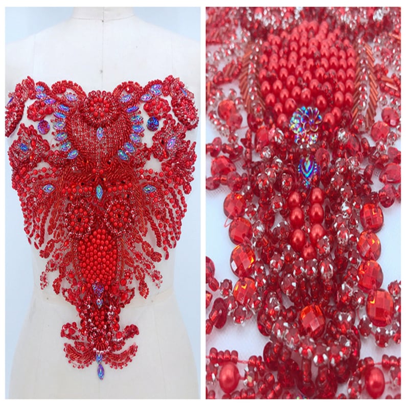 37*37cm handmade crystal patches sew on red rhinestones applique 37*37cm handmade crystal patches sew on red rhinestones applique
