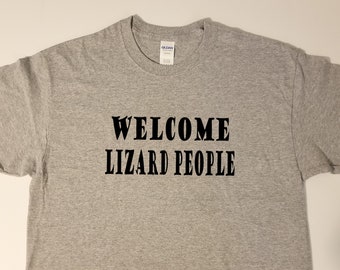 Bienvenido Lizard People - camiseta divertida y espeluznante de estilo clásico