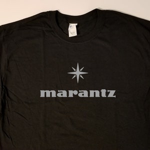 Marantz with star - gray on black classic style t-shirt