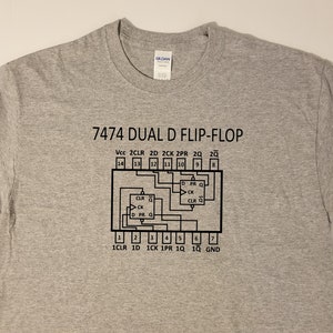 7474 Dual D Flip-Flop chip ic pinout electronics classic style t-shirt