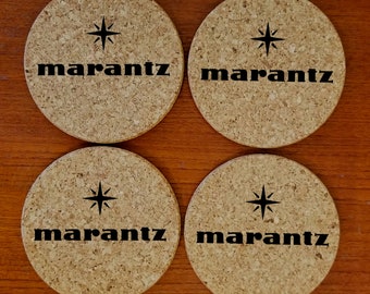 Marantz star cork coasters - 4" round  1/4" thick, set of 4