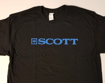 H.H. Scott - blue on black classic style t-shirt