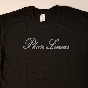 Phase Linear - gray on black classic style t-shirt