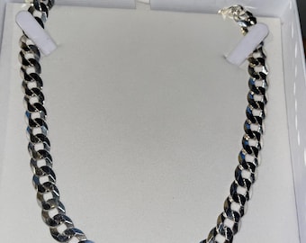 20 inch 11mm Cuban link silver chain