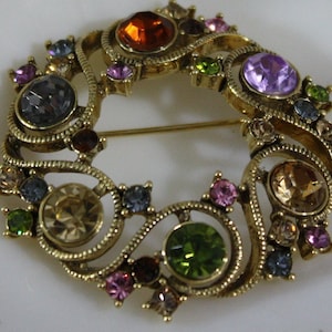 Vintage Monet Rhinestone Pin Brooch