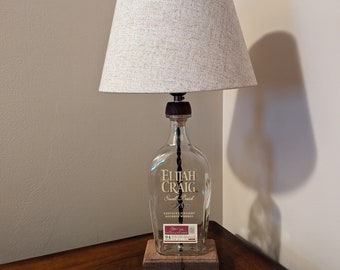Elijah Craig Lamp - Liquor Bottle Lamp - Recycled