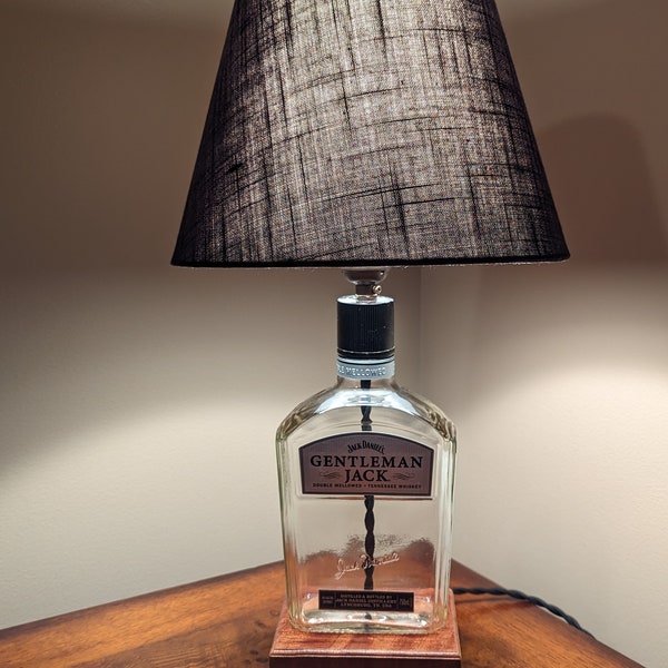 Gentleman Jack Whiskey Lamp - Liquor Bottle Lamp - Recycled