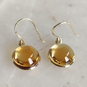 Natural Citrine Earrings, 14K Solid Yellow Gold Citrine Earring, November Birthstone, Drop Earring, Christmas Gift, Citrine Jewelry