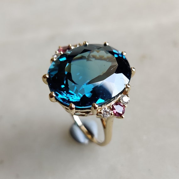 Etsy blue topaz ring sale