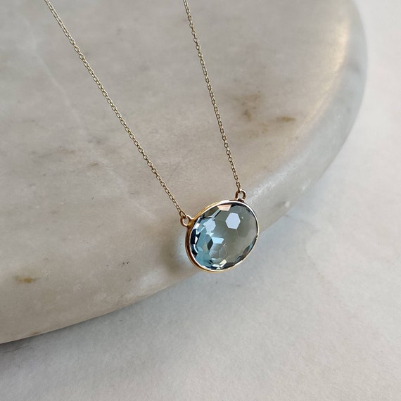 Sky blue cheap topaz necklace