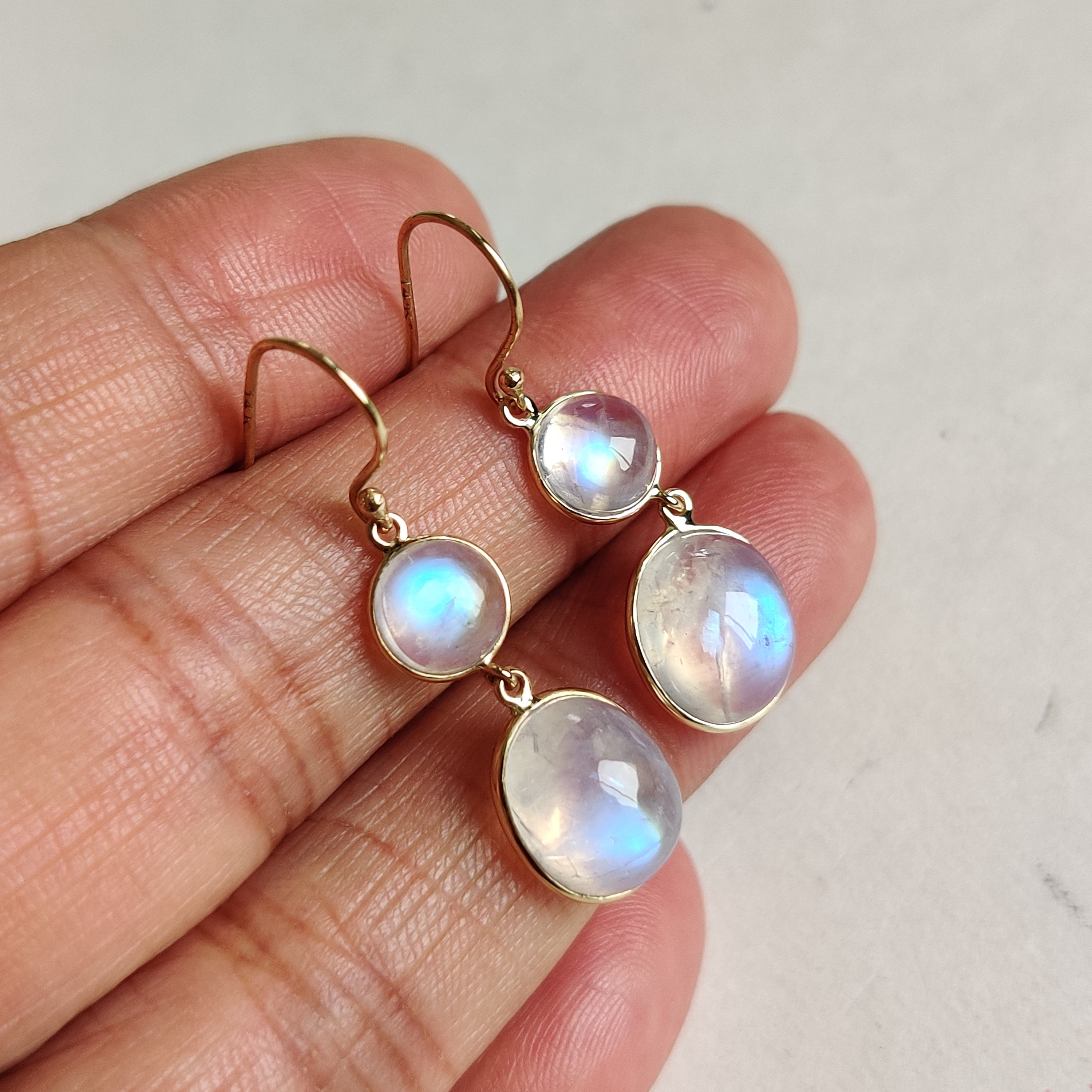 Rainbow moonstone earrings deals