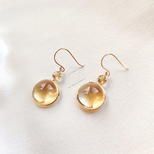 Natural Citrine Earrings, 14K Solid Yellow Gold Earrings, November Birthstone Earrings, Citrine Drop Earrings, Birthday Present