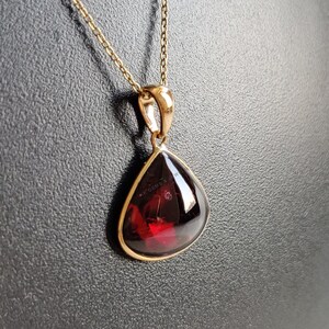 Natural Garnet Pendant, 14K Solid Yellow Gold Garnet Pendant, January Birthstone Pendant, Bezel Pendant, Christmas Gift, Garnet Jewelry
