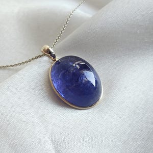 Natural Tanzanite Pendant, 14K Solid Yellow Gold Tanzanite Pendant, Tanzanite Jewelry, December Birthstone, Anniversary Present