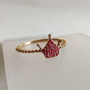 Natural Ruby Ring, 14K Solid Yellow Gold Ruby Ring, July Birthstone Ring, Christmas Present, Dainty Ring, Statement Ring, Ruby Jewelry