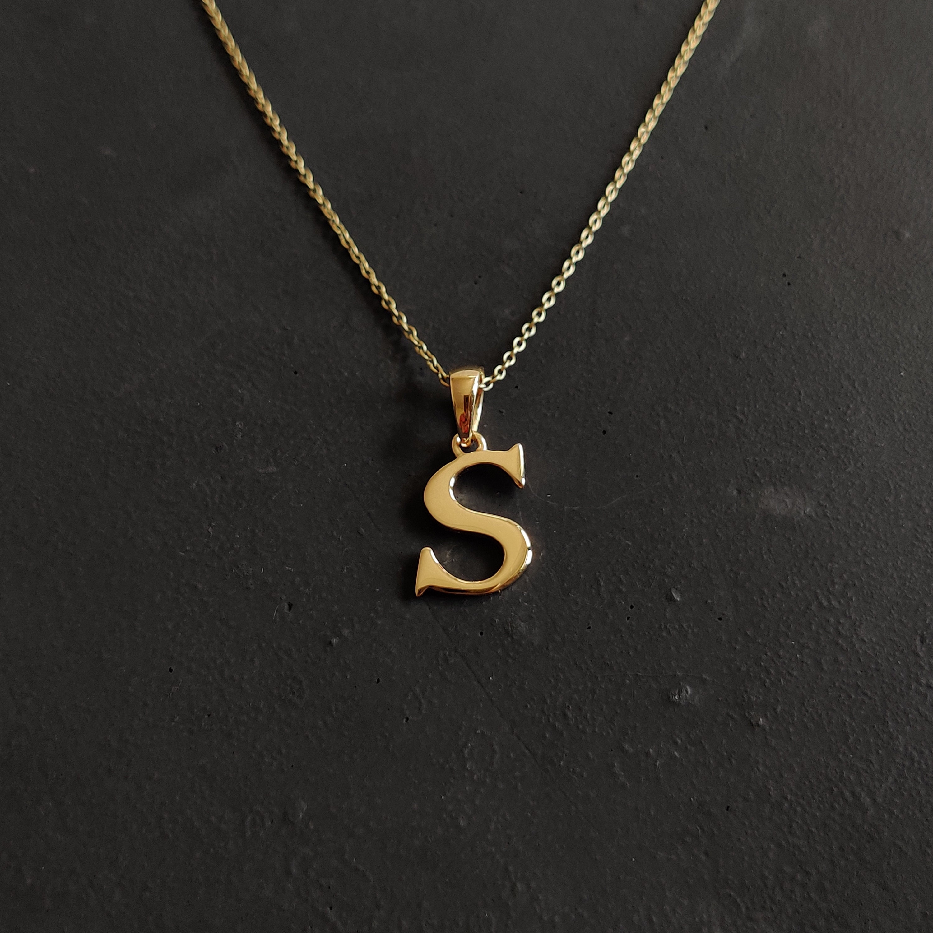 Initial S Gold Charm Pendant Yellow Gold Factory Direct Jewelry