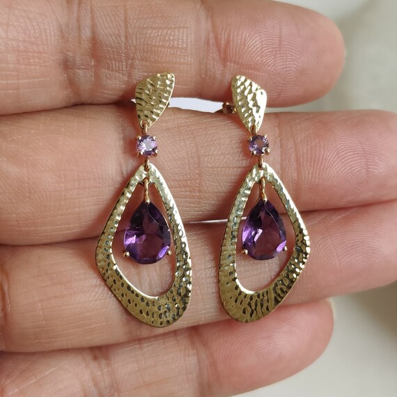 Amethyst earrings hotsell 14k gold