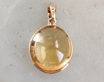 Natural Citrine Pendant, 14K Solid Yellow Gold Citrine Pendant, Bezel Pendant, November Birthstone Pendant, Christmas Gift, Citrine Jewelry
