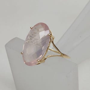 Natürlicher Rosenquarz Ring, 14K solides Gelbgold Rosenquarz Ring, Januar Birthstone Ring, Rosenquarz Schmuck, Weihnachtsgeschenk