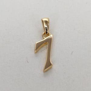 14K Solid Gold Charm Number 7 Pendant, 7 Number Pendant Necklace, Numerical  Pendant, Yellow Gold Pendant, Birthday Gift, Dainty Pendant
